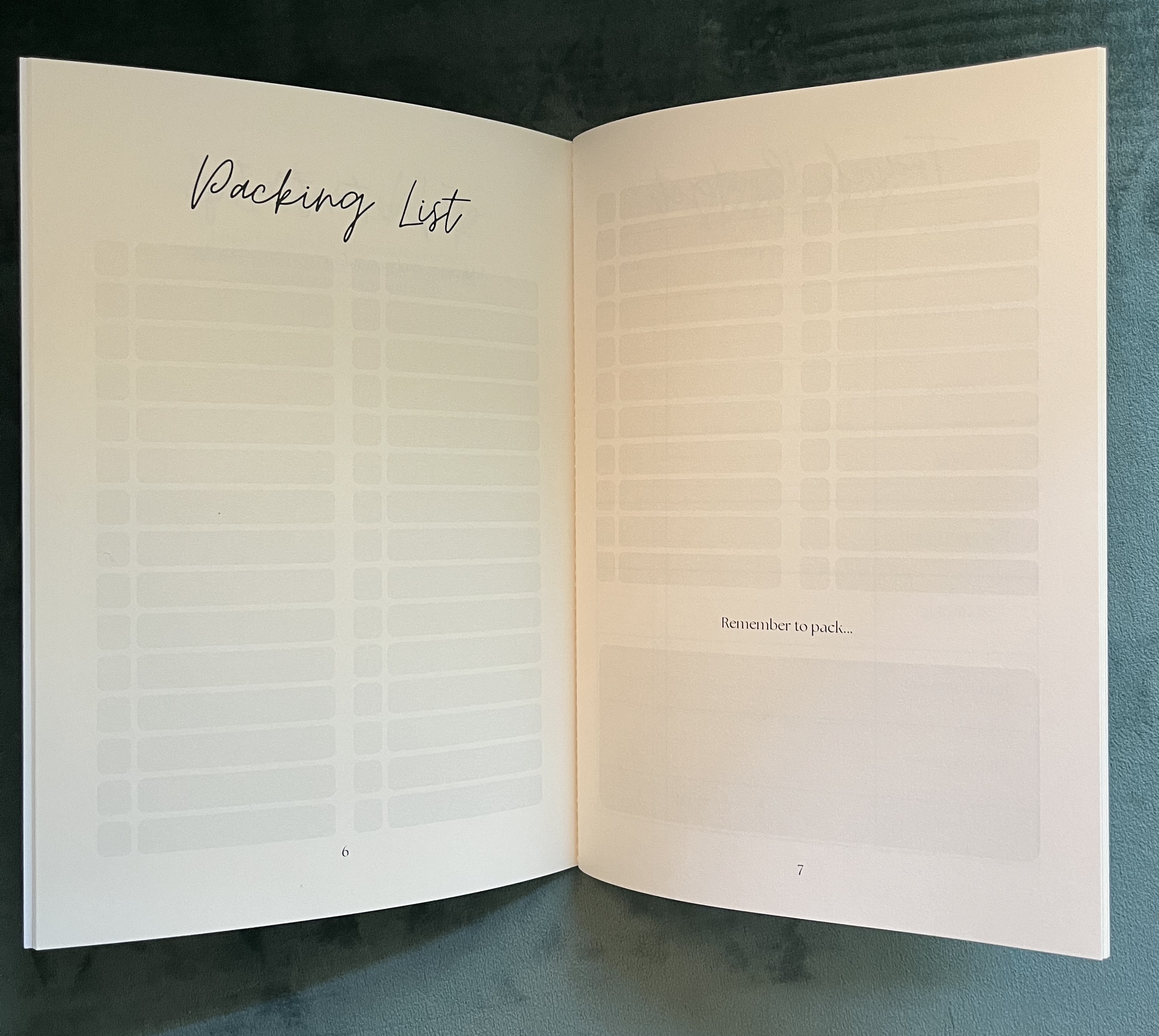 Packing List Page
